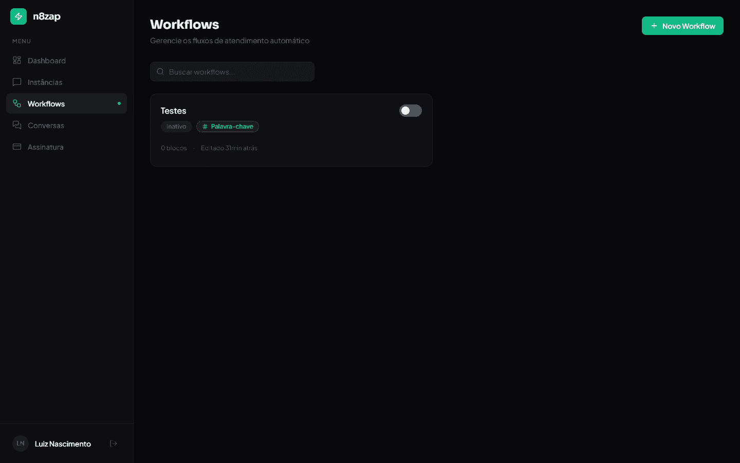 Editor Visual de Workflows